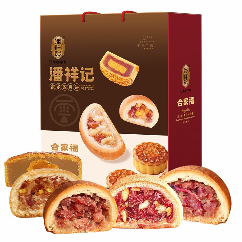 88VIP：潘祥记 合家福月饼礼盒 30饼8味 1.05kg 58.71元（需买3件，需用券）