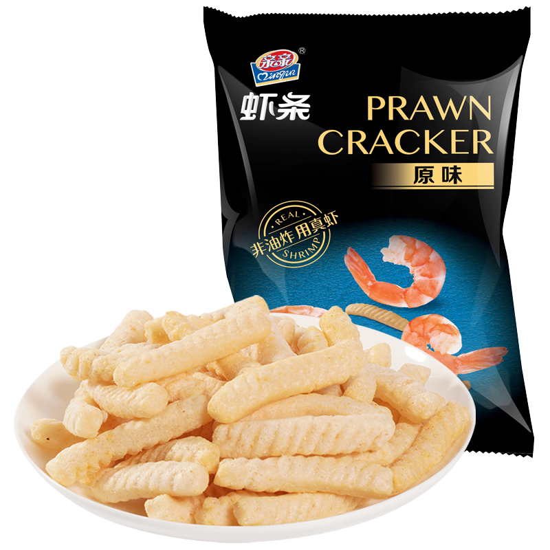 亲亲 鲜虾条 经典口味虾条怀旧膨化食品 原味80g/袋*6件 15.4元包邮（合2.57元/