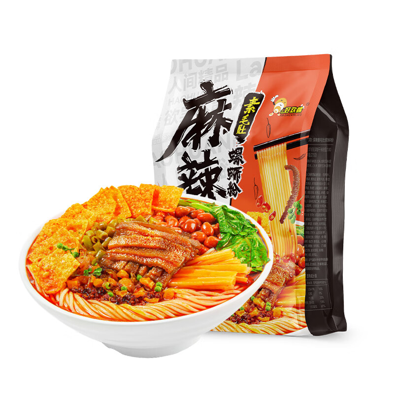 PLUS：好欢螺 麻辣素毛肚螺蛳粉 375g/袋 17.84元（8.92元/件）