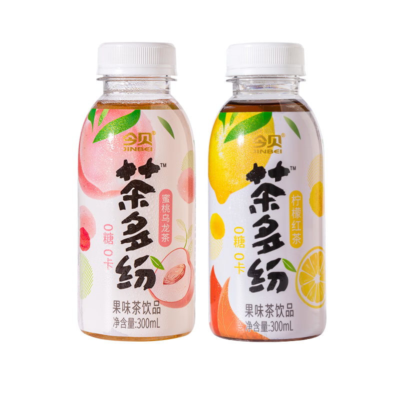 今贝 茶多纷无糖 柠檬红茶 300ml*8瓶装 15.9元包邮