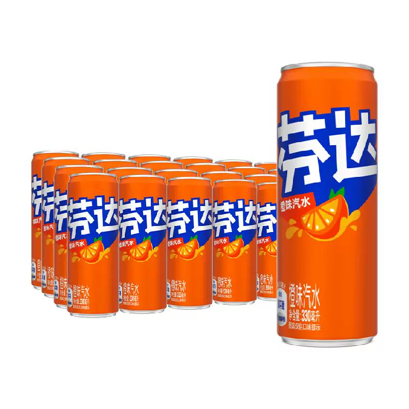 可口可乐 芬达摩登罐含汽饮料橙味汽水330ml*24 ￥30