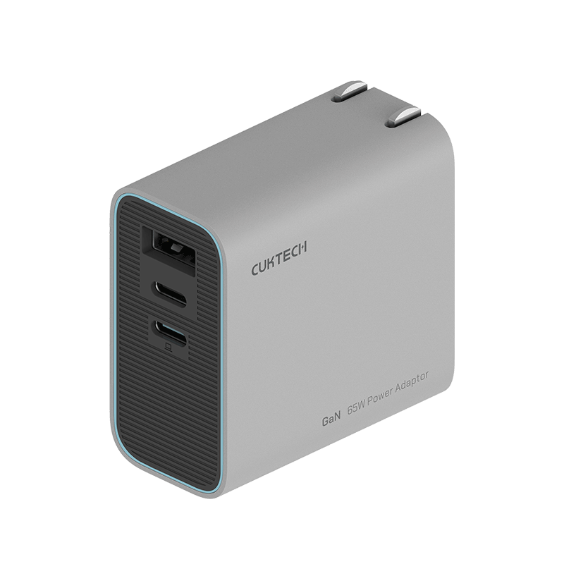 CUKTECH酷态科65W三口氮化镓充电器USB/Type-C快充头适用PD40W苹果17小米/华为/三