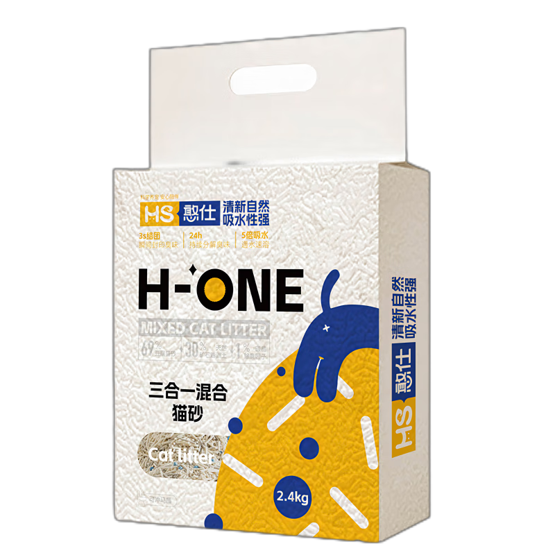 憨仕 豆腐猫砂三合一混合猫砂 单包体验2.4kg 5.6元