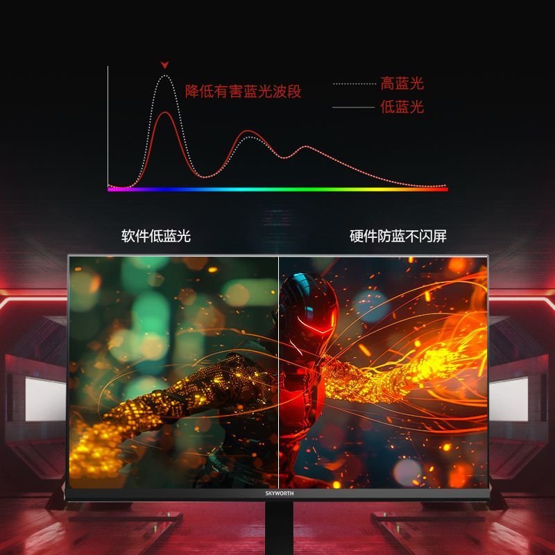 百亿补贴：SKYWORTH 创维 2024新款23.8英寸180Hz FastIPS 硬件防蓝电竞显示器X24PF18 