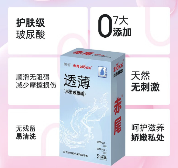 zioxx 赤尾 透薄玻尿酸安全套组合 20只（小储*10+大储*10）