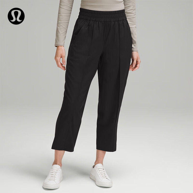 lululemon 丨Front-Pleat 女士前侧压褶收腿长裤 LW6CUHS 黑色 730元（需用券）