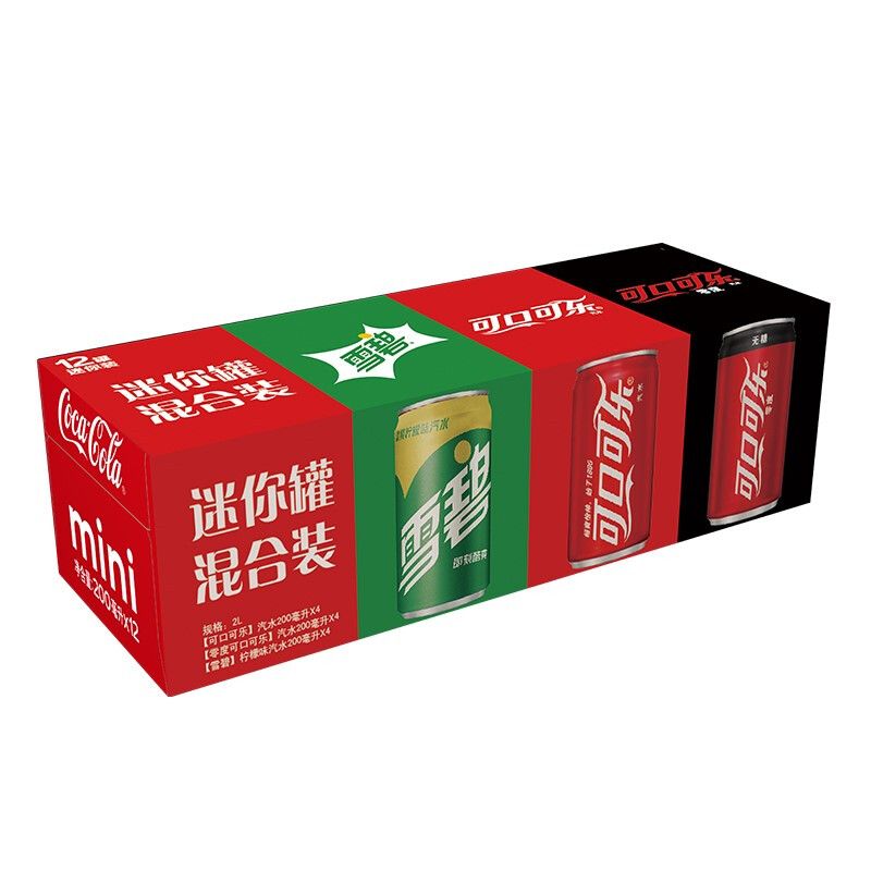 pepsi 百事 可乐200ml*8罐 + 百事无糖 200ml*8罐+美年达200ml*4罐  混入装 25.83元（