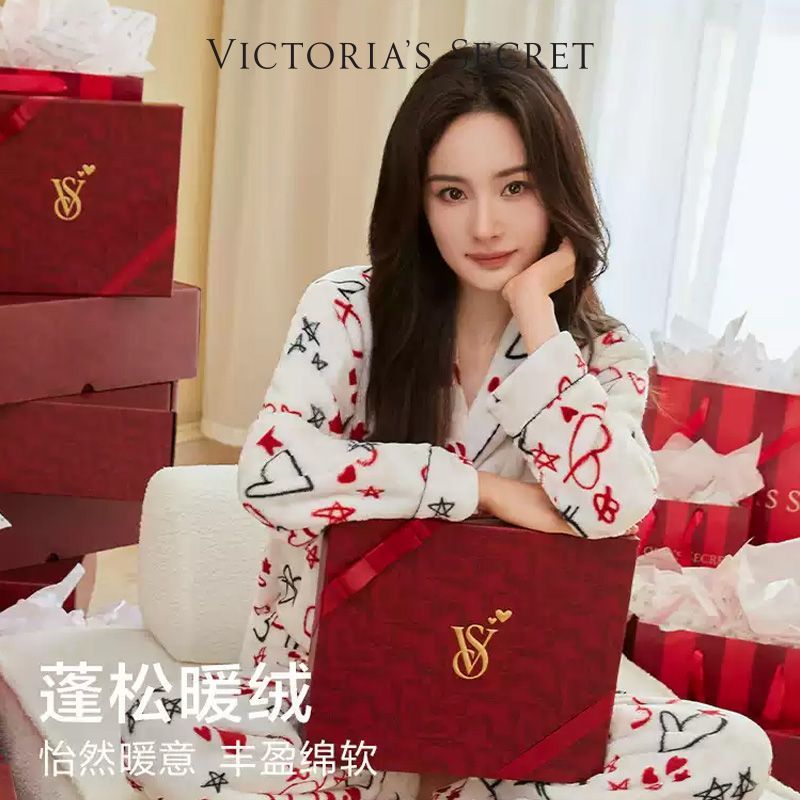 百亿补贴：VICTORIA'S SECRET 女士加厚法兰绒珊瑚绒家居服套装 358元