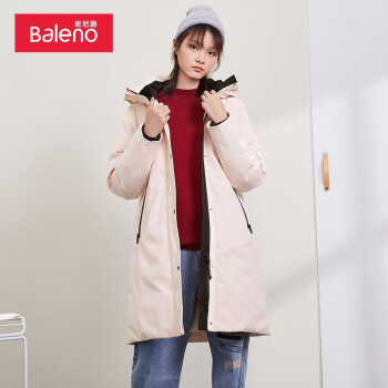 Baleno 班尼路 秋冬中长款羽绒服女xl 充绒227g白鸭绒 ￥169