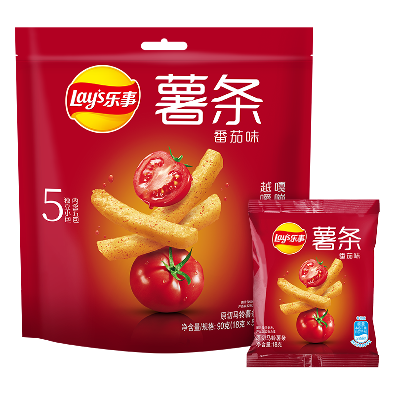 plus会员：乐事（Lays）薯条 番茄味18g*5包 2.16元（限广东惠州）