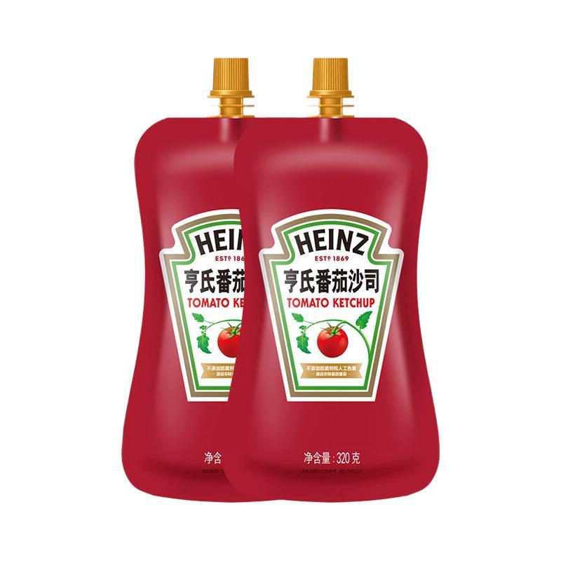 Heinz 亨氏 番茄酱 袋装番茄沙司 意大利面薯条酱 320g*2袋 10.01元（需用券）