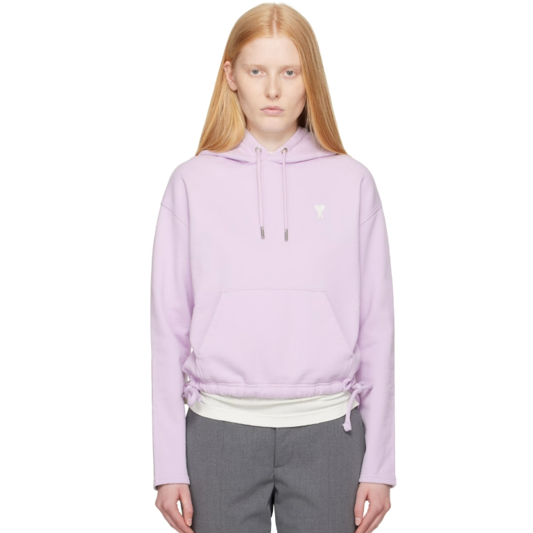 中站含税！AMI Paris 紫色 Cotton Ami de Coeur 连帽衫 9折 $360（约2585.7元）