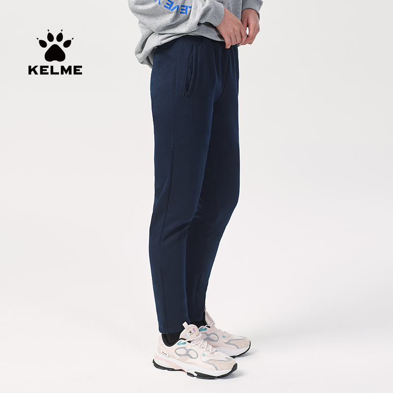 KELME 卡尔美 加绒运动裤春季新款直筒裤女士时尚休闲裤针织卫裤 112.33元（