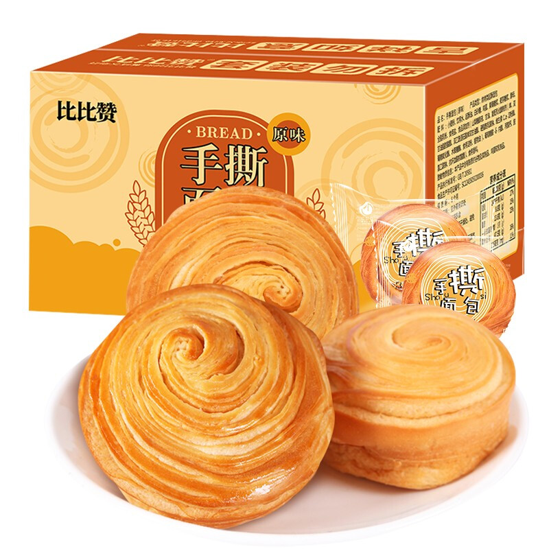 bi bi zan 比比赞 手撕面包 原味 1kg 15.9元