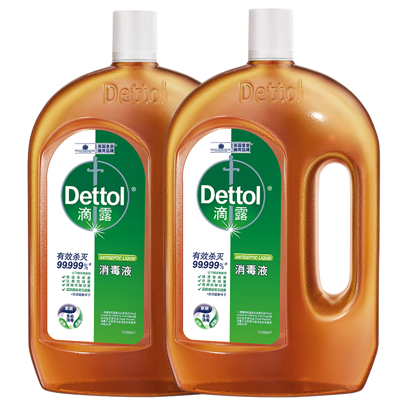 Dettol 滴露 消毒液消毒水衣物除菌液 1.8Lx2瓶 144.8元包邮（折合72.4元/件）