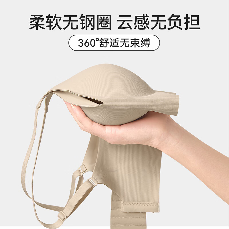 都市麗人 小胸顯大聚攏上托文胸女士軟支撐無痕內衣薄款防下垂胸 粉底膚 M
