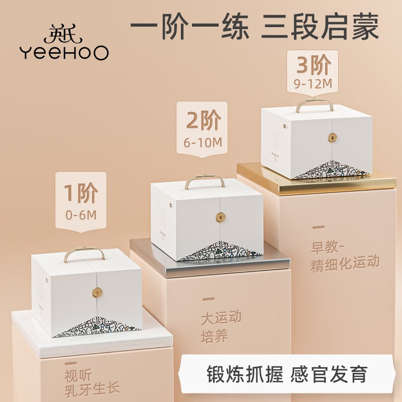 YeeHoO 英氏 手摇铃新生儿礼盒0-6个月婴儿玩具满月新年礼物牙胶早教宝玩具 1