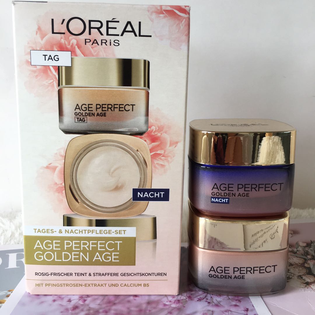 l"oreal paris 欧莱雅 金致臻颜牡丹奢养粉研套装(日霜50ml 晚霜50ml