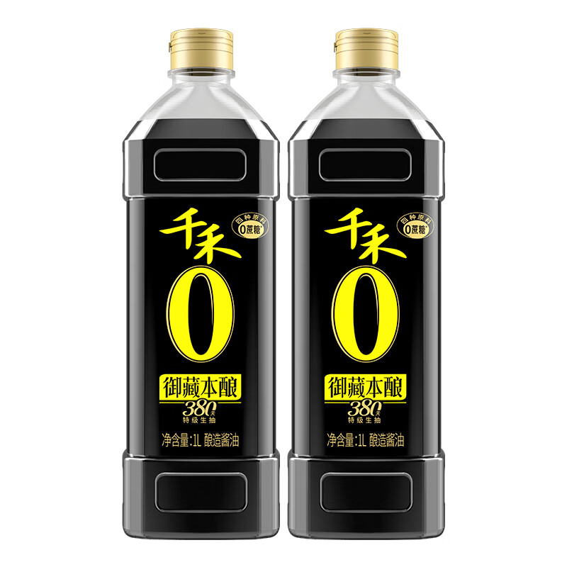 千禾 御藏本酿 380天酱油 1L装7.56元 15.12元（需买4件，需用券）