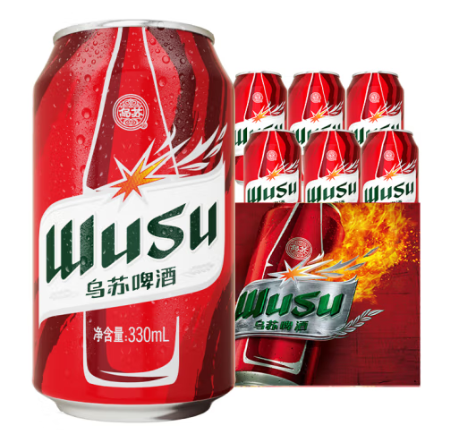 WUSU 乌苏啤酒 红乌苏 国产拉格烈性罐装啤酒整箱330mL 6罐 ￥19.95