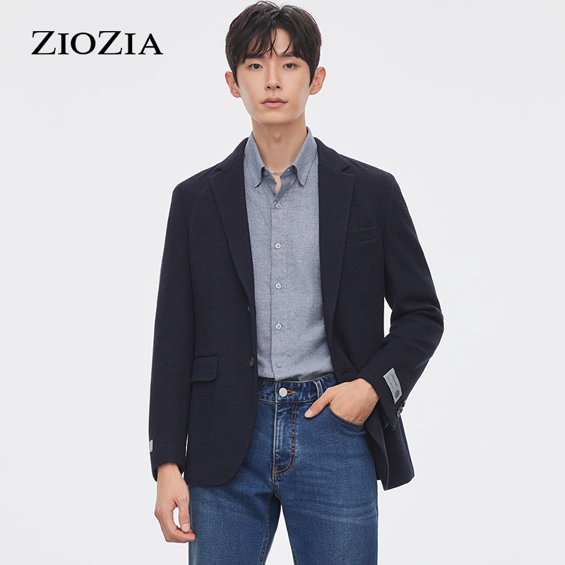 ZIOZIA 男装秋季西服韩系修身羊毛混纺西便服ZKG15801J 498.4元