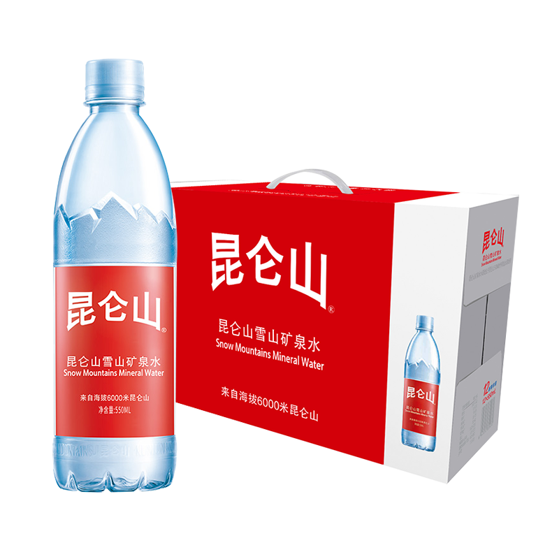 plus会员、需首购:昆仑山矿泉水 饮用天然弱碱性 500ml*12瓶＊4件 98.28元包邮（