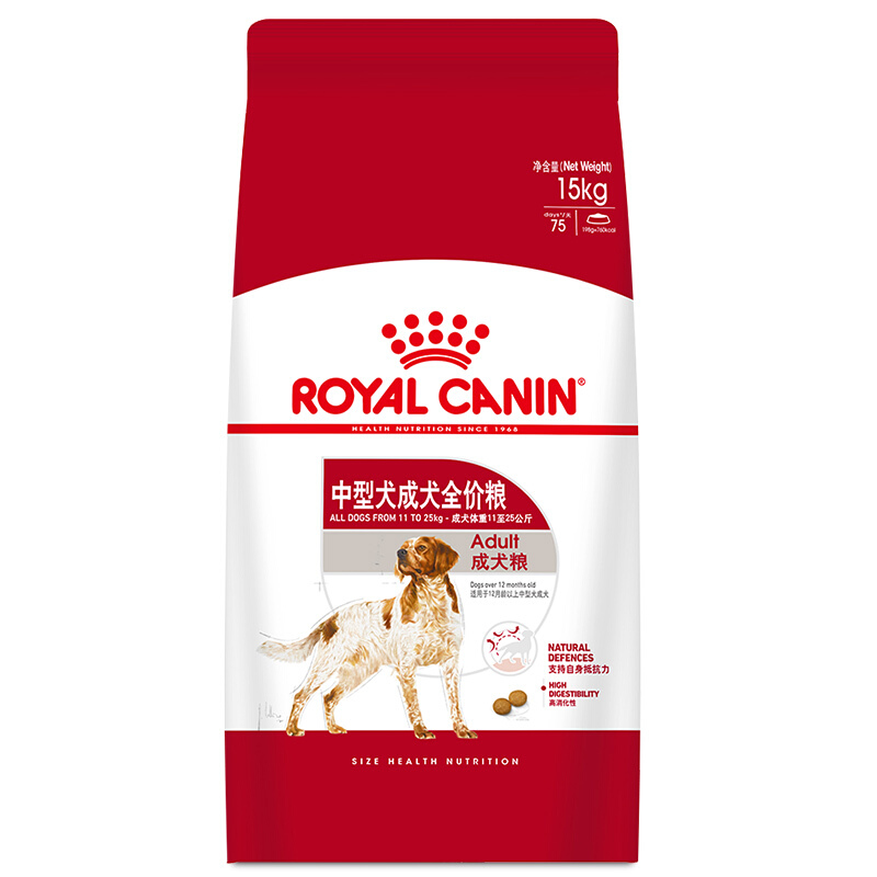 ROYAL CANIN 皇家 M25中型犬成犬狗粮 15kg 428元（需用券）