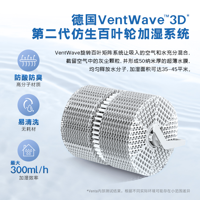 venta 文塔 无雾加湿器家用静音卧室内小型大容量办公室冷蒸发净化LW15 1599元