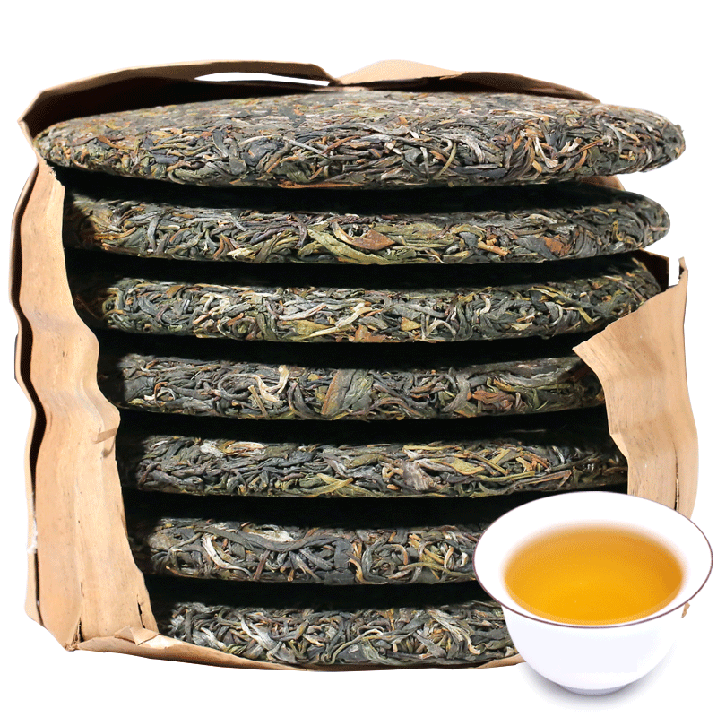 茗醉天下 布朗山普洱茶生茶2021春茶云南古树茶饼生普洱茶叶7饼整提2499克 21