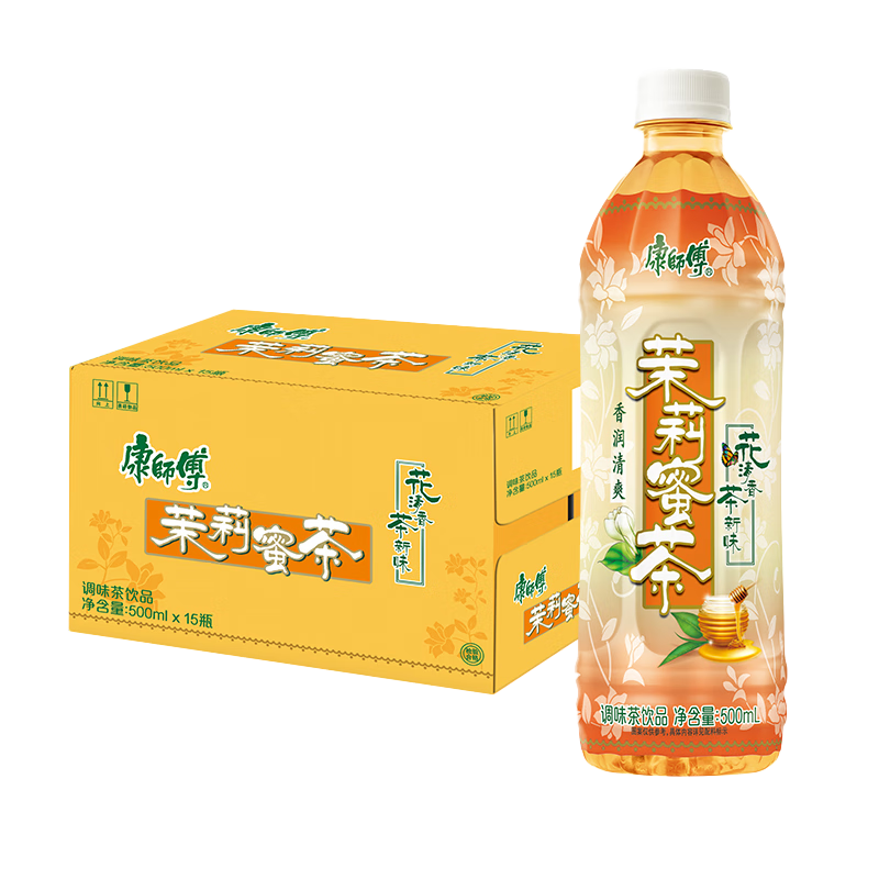 康师傅 茉莉蜜茶500ml*15瓶整箱 x6件 29.48元/件（需拍6件，共176.86元，多重优