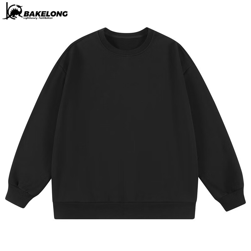 bakelong 巴克龙 龙年本命年衣服中国卫衣男春装新年装 黑色 加绒 M 39元（需