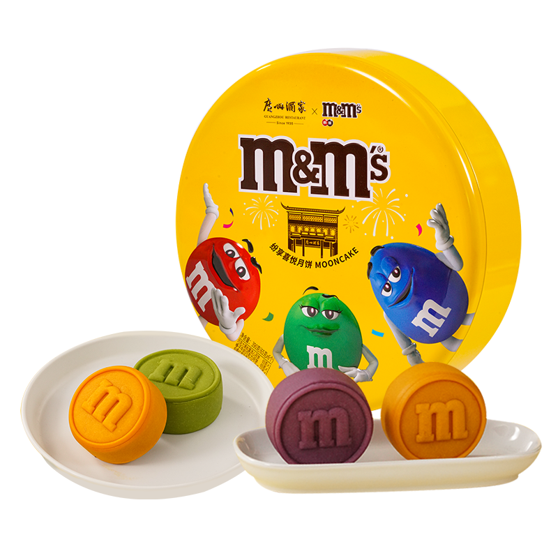 m&m's 玛氏 mm豆巧克力X广州酒家 联名月饼礼盒 6饼6味 390g ￥128