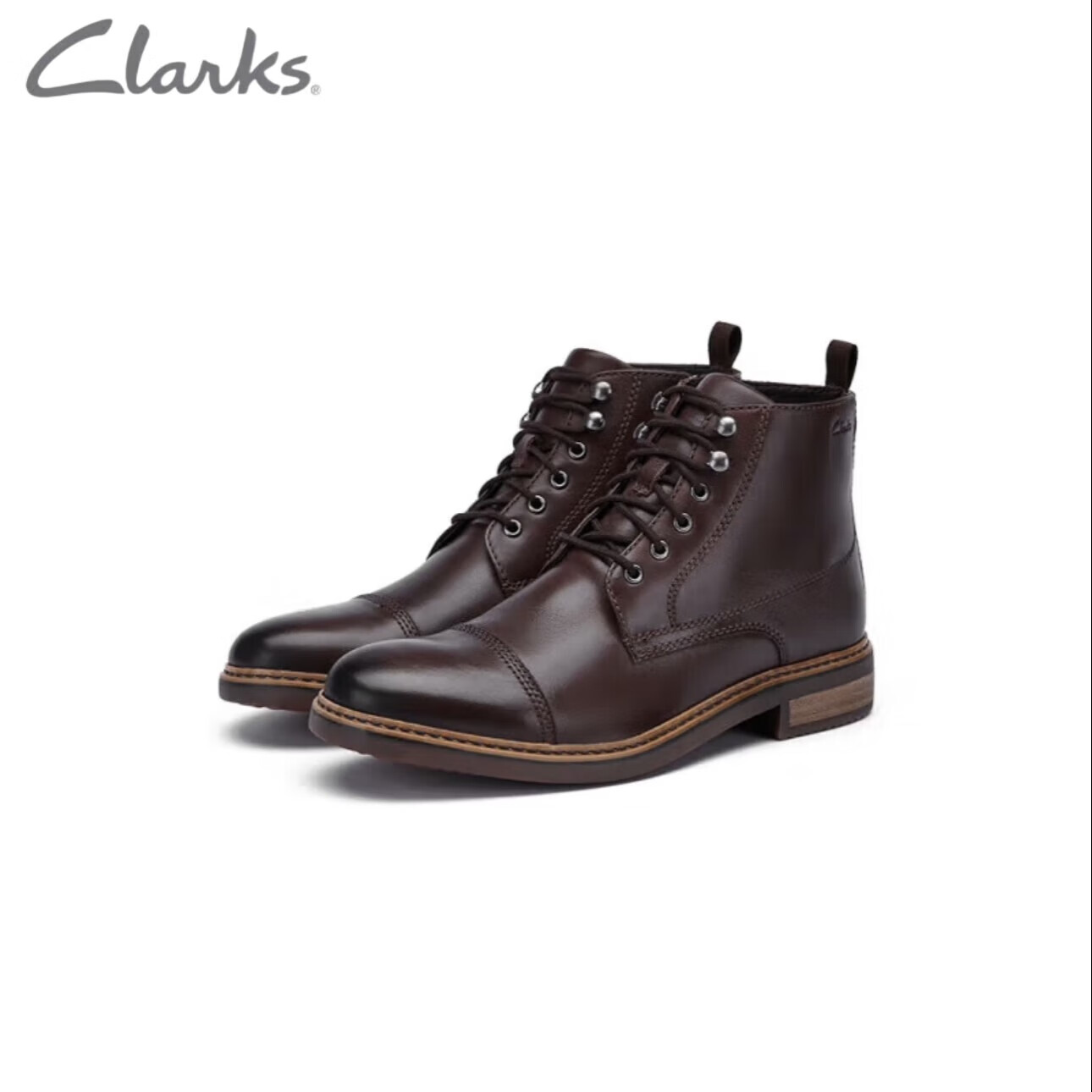 Clarks 其乐 工装马丁靴其乐男士复古流行潮流系带男皮靴261623477 39.5 449元