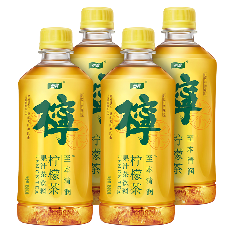 PLUS会员、学生价：怡宝 至本清润柠檬茶果汁茶饮料 450ml*4瓶 6.58元包邮（需