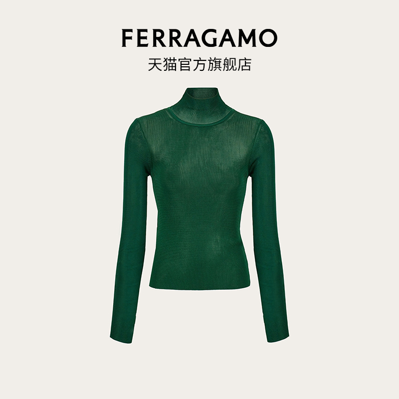 Salvatore Ferragamo 菲拉格慕 FERRAGAMO菲拉格慕女士透视效果高领上衣772760 3475元