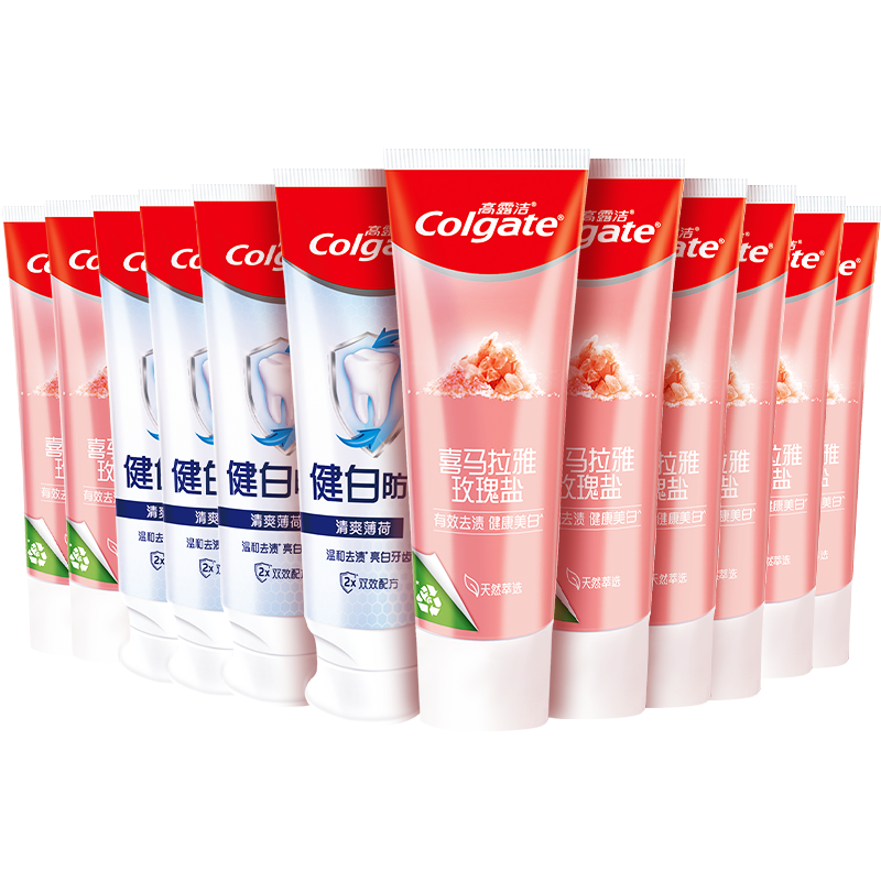 Colgate 高露洁 天然喜马拉雅粉盐健白防蛀牙膏115g*8+90g*4 ￥55.31