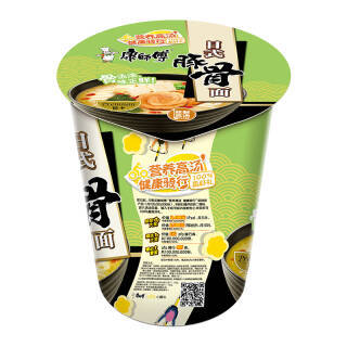 康师傅日式豚骨面甄选上等食材,荟萃猪骨精华,秉持高汤制取的传统