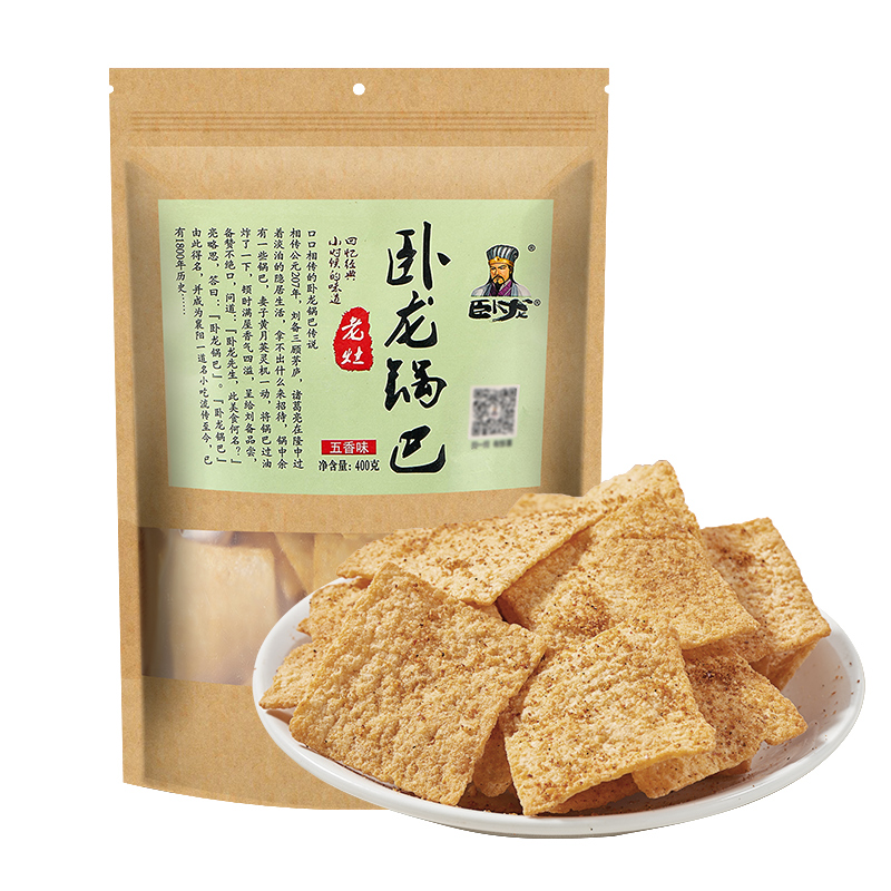 卧龙食品 老灶锅巴 五香味 400g 11.8元