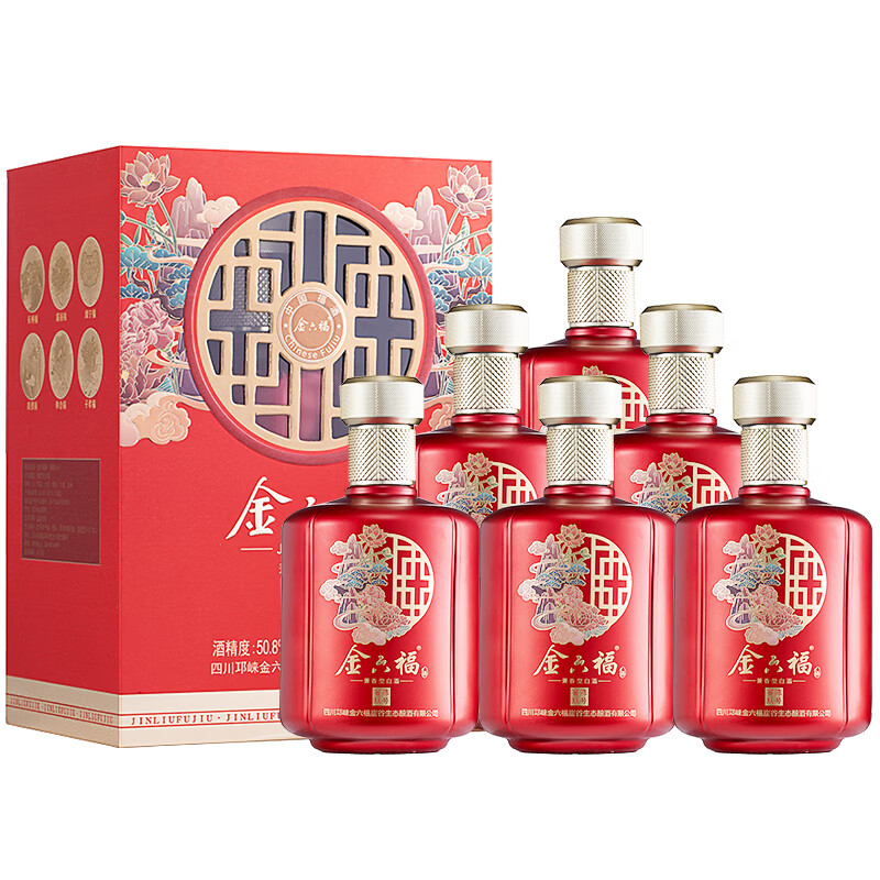 金六福 窖陈玖号 50.8%vol 兼香型白酒 500ml*6瓶 ￥230.02