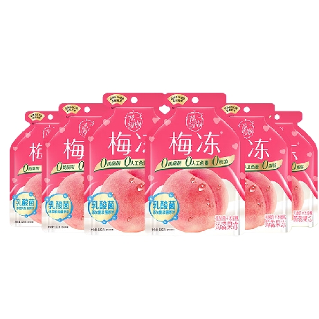 PLUS会员：LIUM 溜溜梅 水蜜桃乳酸菌梅冻 120g*6袋+雪梅60g 16.75元包邮（多重优