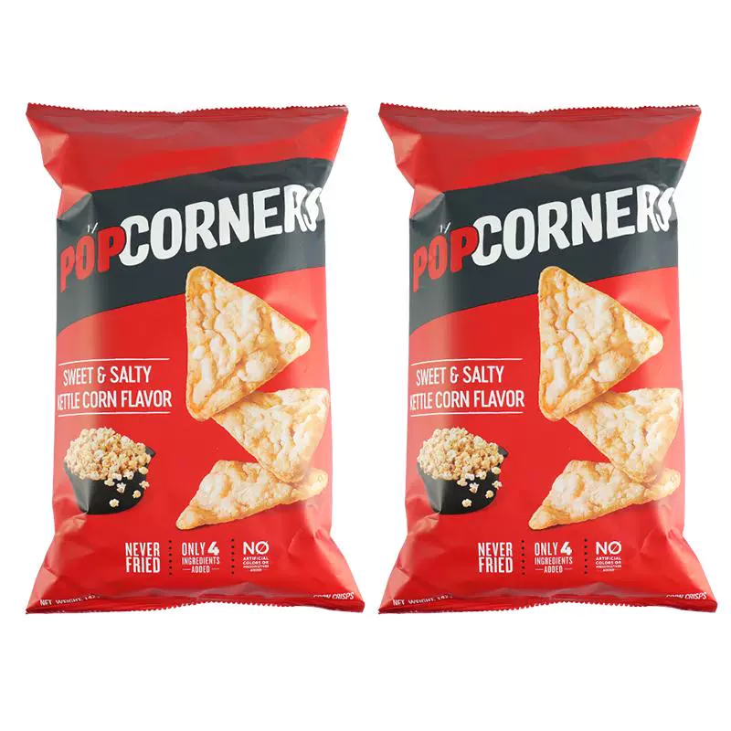 POPCORNERS 哔啵脆 进口非油炸Popcorners咸甜味玉米脆142g*2袋（折4.65一包） ￥9.31