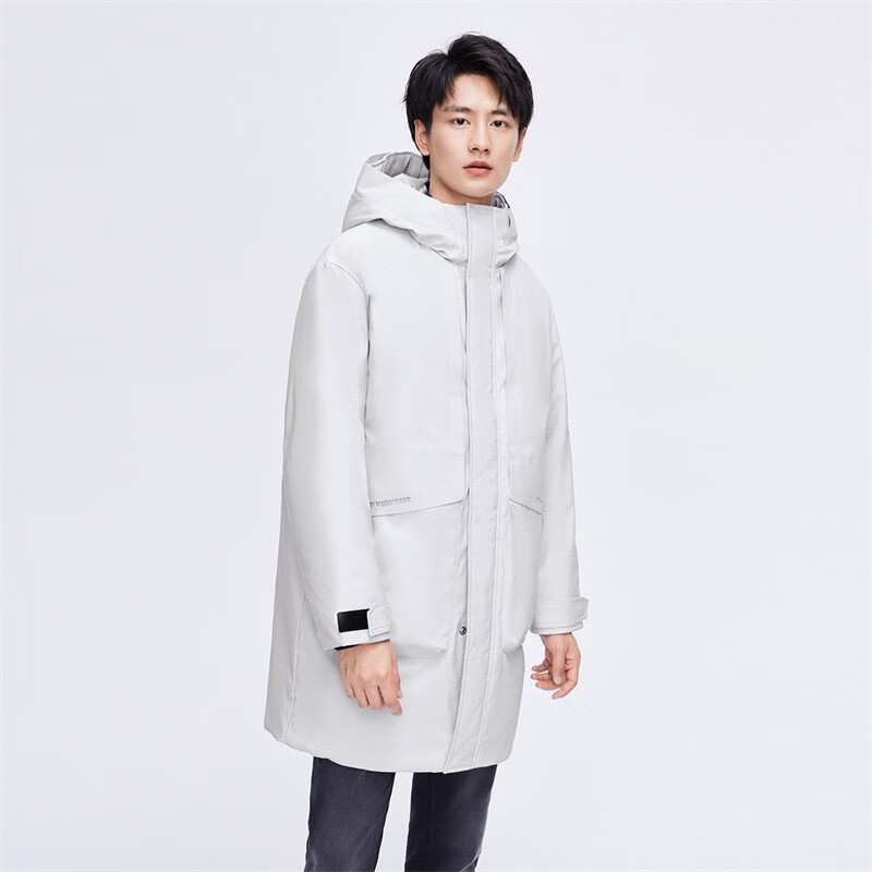 雪中飞 【反季清仓】新款连帽工装羽绒服 中长款 156元（需用券）