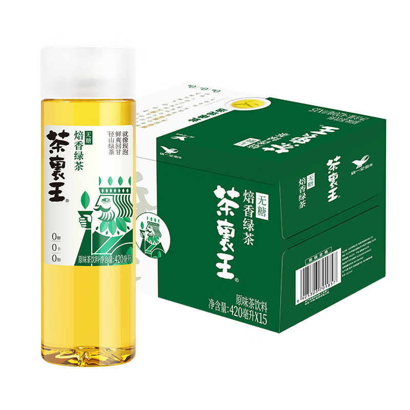 统一 茶里王 高山生榨无糖绿茶 420ml*15瓶 30.41元（需买2件，需用券）