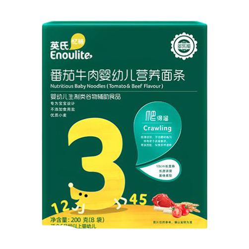 Enoulite 英氏 多乐能系列 婴幼儿营养面条 3阶 番茄牛肉味 200g 23.9元