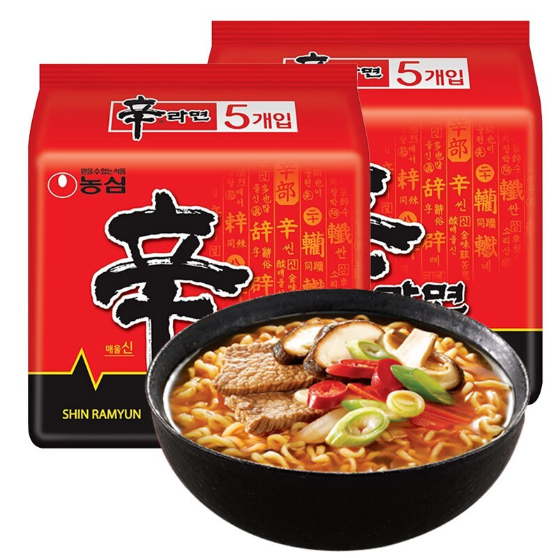 NONGSHIM 农心 辛拉面香菇牛肉味十连包方便面 整箱120g*10包 22.5元