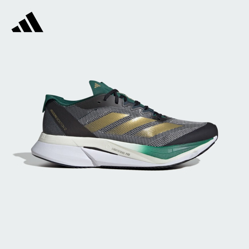 adidas 阿迪达斯 ADIZERO BOSTON 12 训练备赛马拉松男子跑鞋 JH9642 暗蓝/绿/黑色 39 