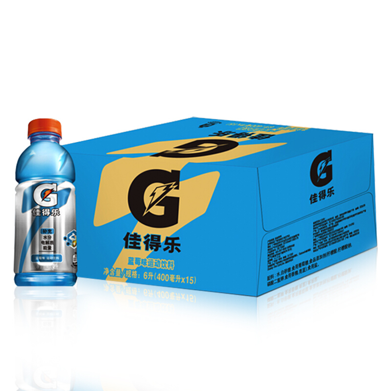 GATORADE 佳得乐 pepsi 百事 佳得乐 蓝莓味电解质水运动饮料 400ml*15 22.07元（需