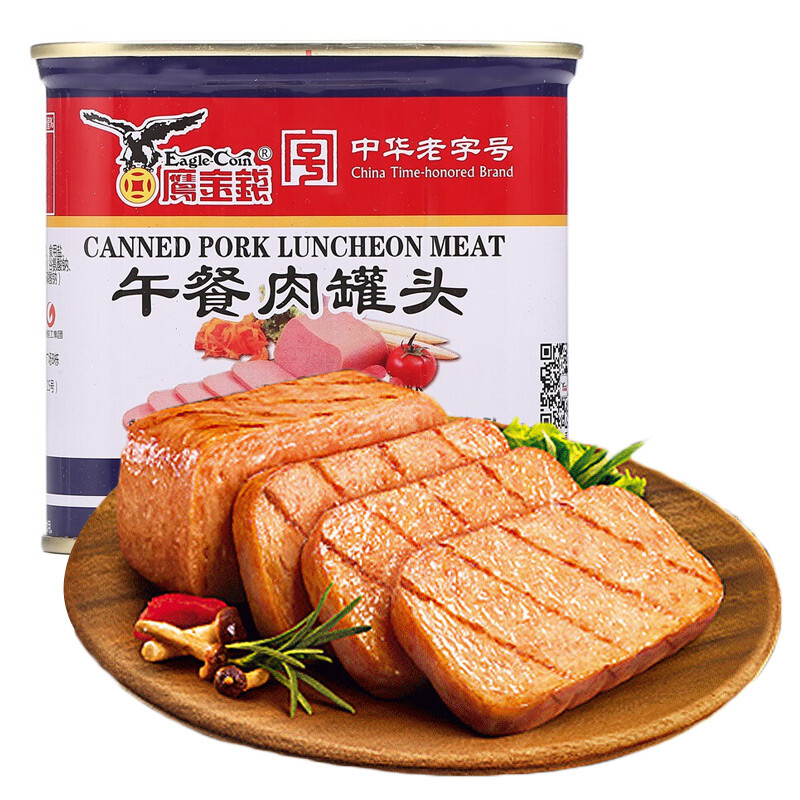 鹰金钱 午餐肉罐头 340g 7.9元