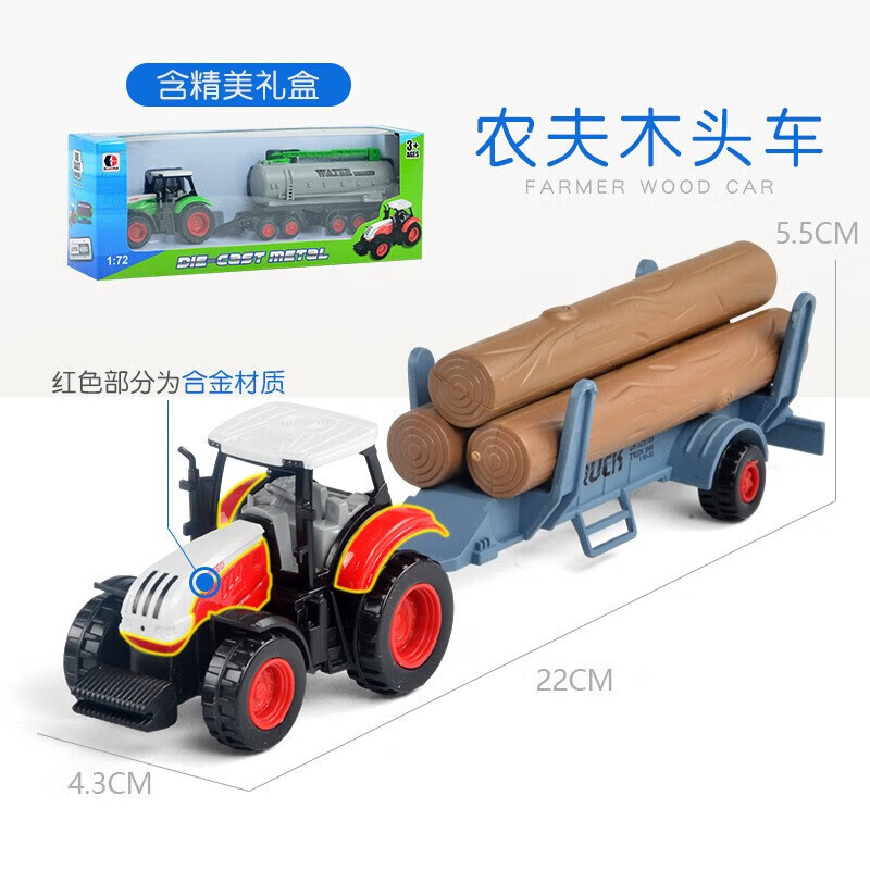 Donbful 冬宝红 儿童玩具车 农夫木头车-合金彩盒 10.9元包邮（需用券）