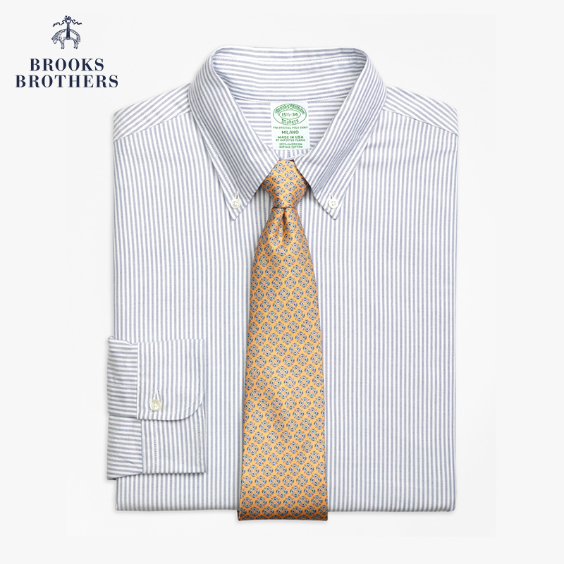 Brooks Brothers 男士牛津纺Supima棉正装衬衫1000025471 4003-浅蓝色 14/H/3 513.2元（需